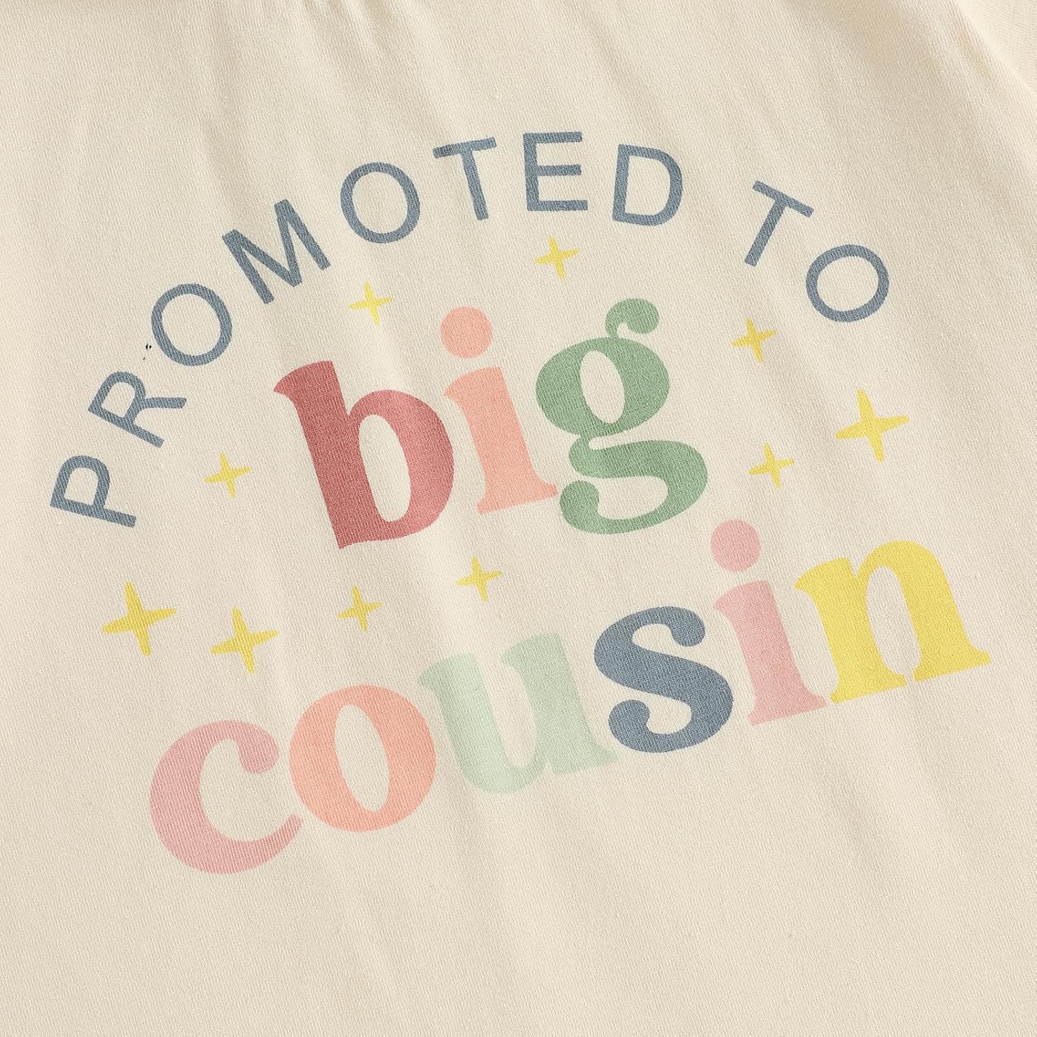 Big Cousin Shirt Toddler Boys Girls Funny Letter Print Summer Short Sleeve Top Auntie Pregnancy Reveal T-Shirt - Image 5