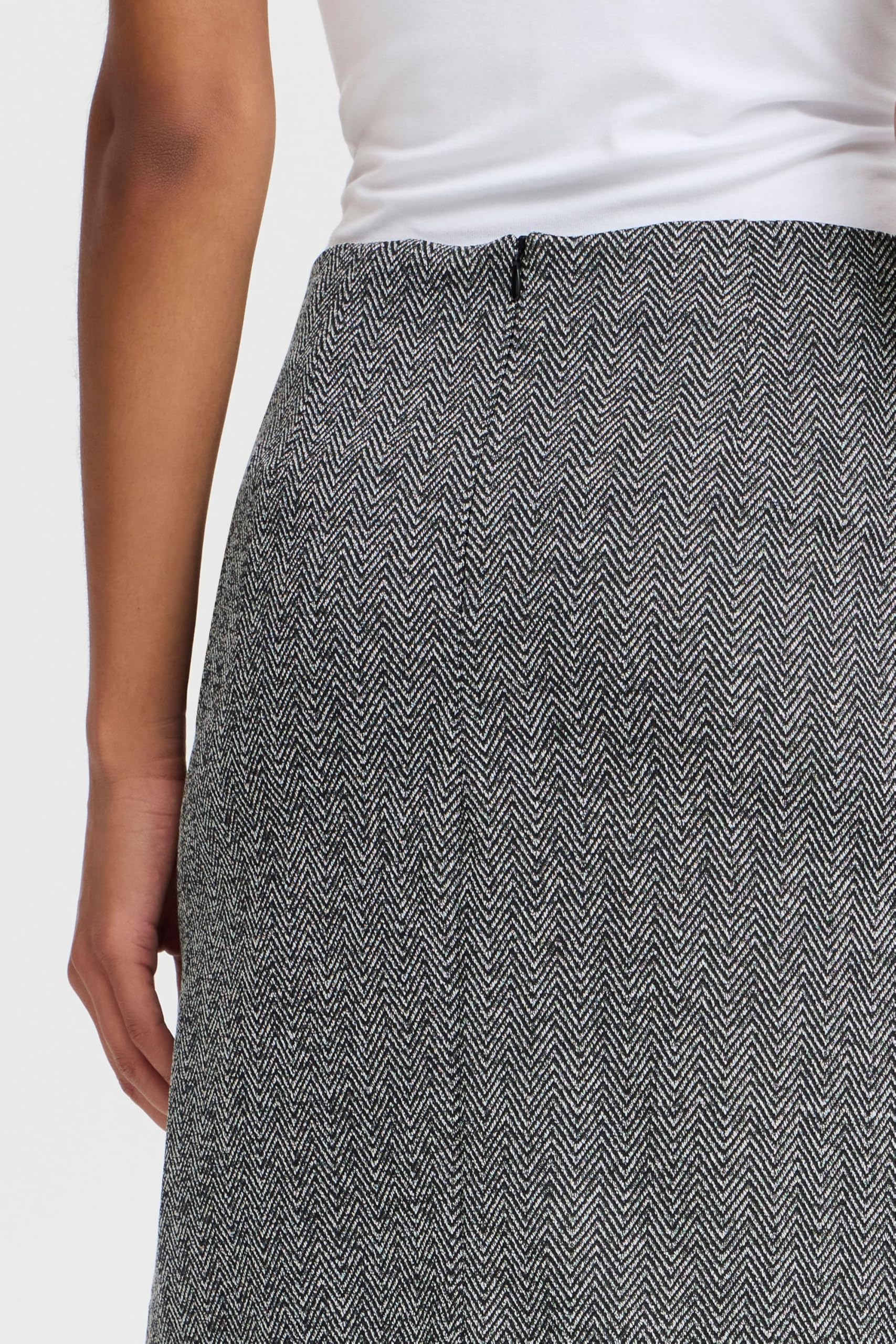 ICHI IHKATE Jacquard Damen Rock A-Linie-Rock Minirock mit Reißverschluss A-Form Außentaschen