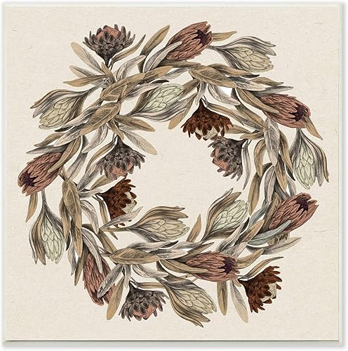 Stupell Industries Corona de cardo apagado, diseño de Daphne Polselli, placa de pared de 12 x 12 pulgadas, color marrón