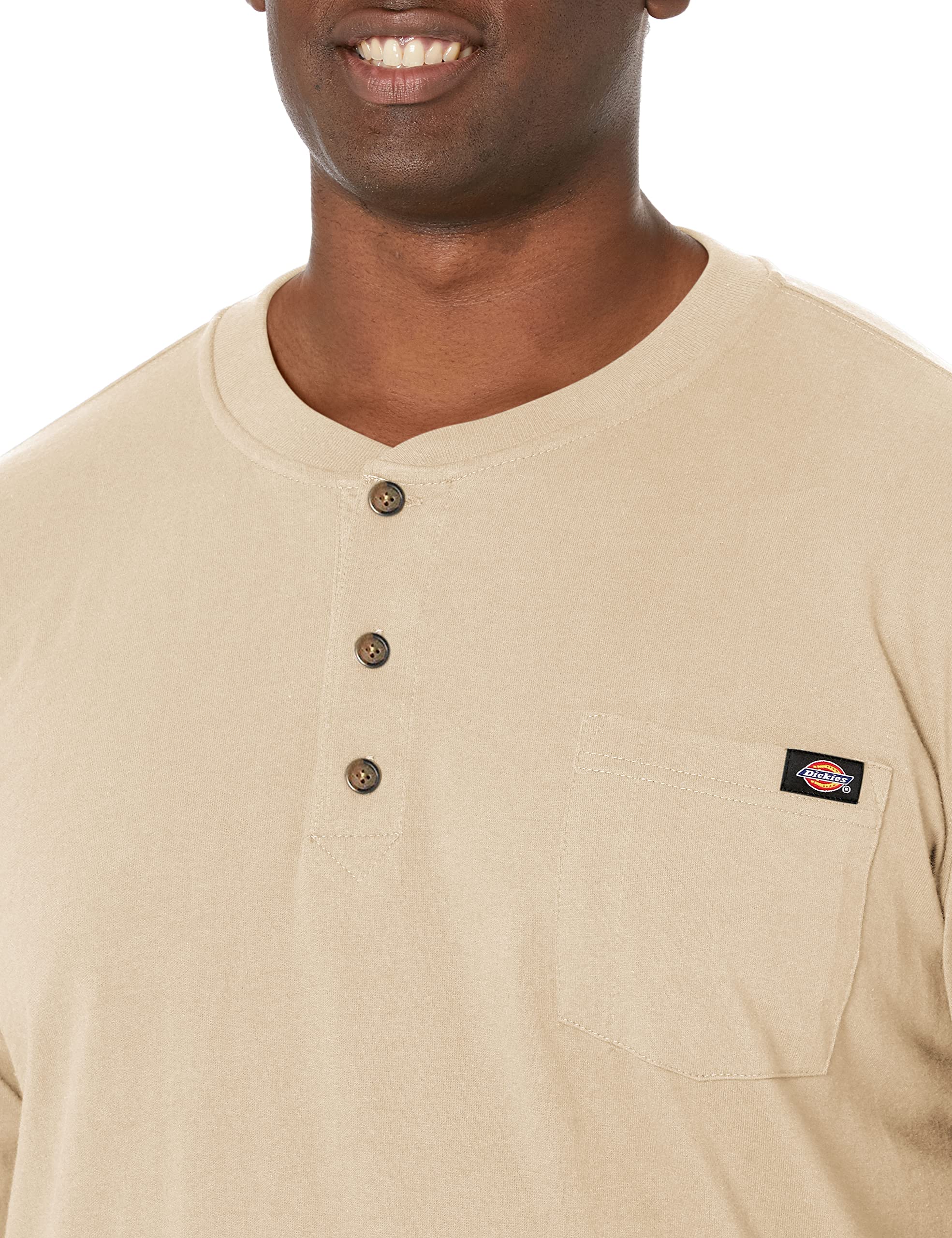 Dickies Long Sleeve Heavyweight Henley Henley de Manga Larga y Peso Pesado Hombre (Pack de 1)