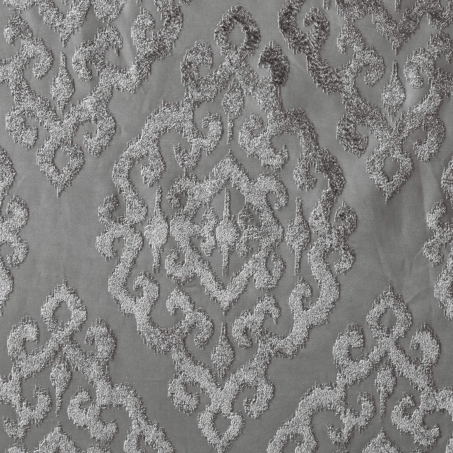 Sun Smart 100% Total Blackout Single Window, Knitted Jacquard Damask Room Darkening Curtain Panel with Grommet Top, Polyester - Image 4
