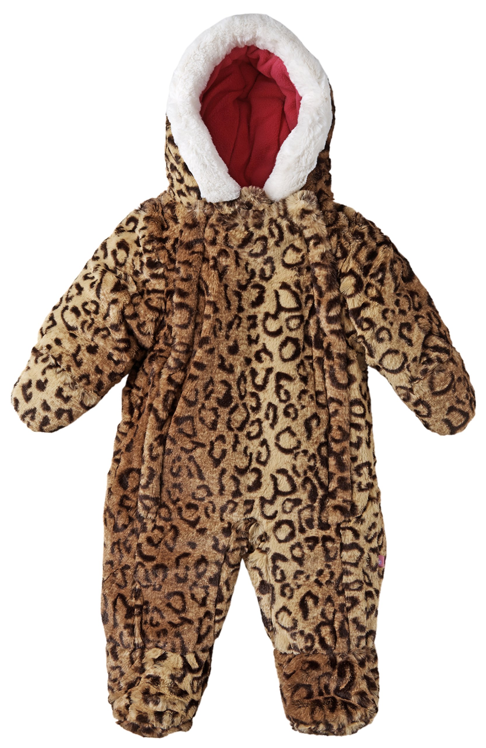 Wippette Baby Girls Infant Hooded Faux Fur Winter One Piece Snowsuit Bunting - Taupe (9 Months)