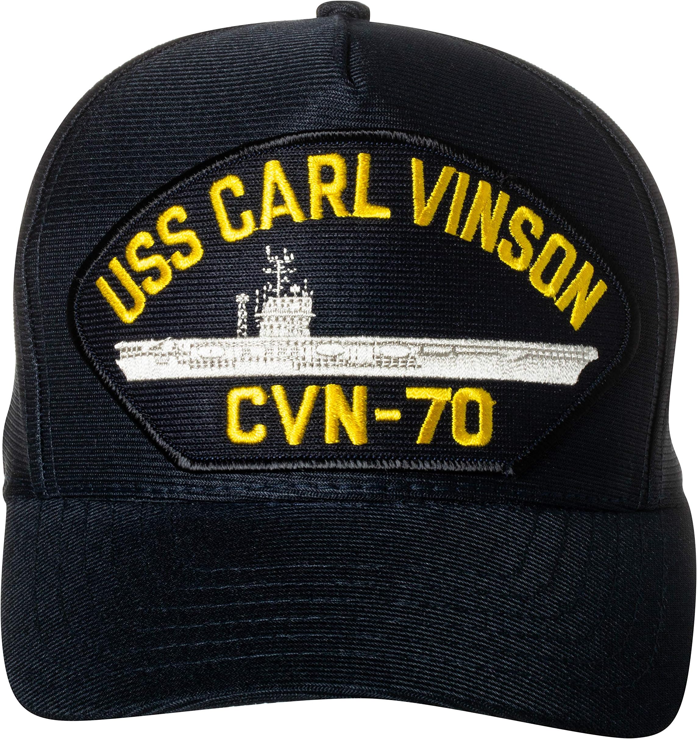Artisan Owl United States Navy USS Carl Vinson CVN-70 Supercarrier Ship Emblem Patch Hat Navy Blue Baseball Cap