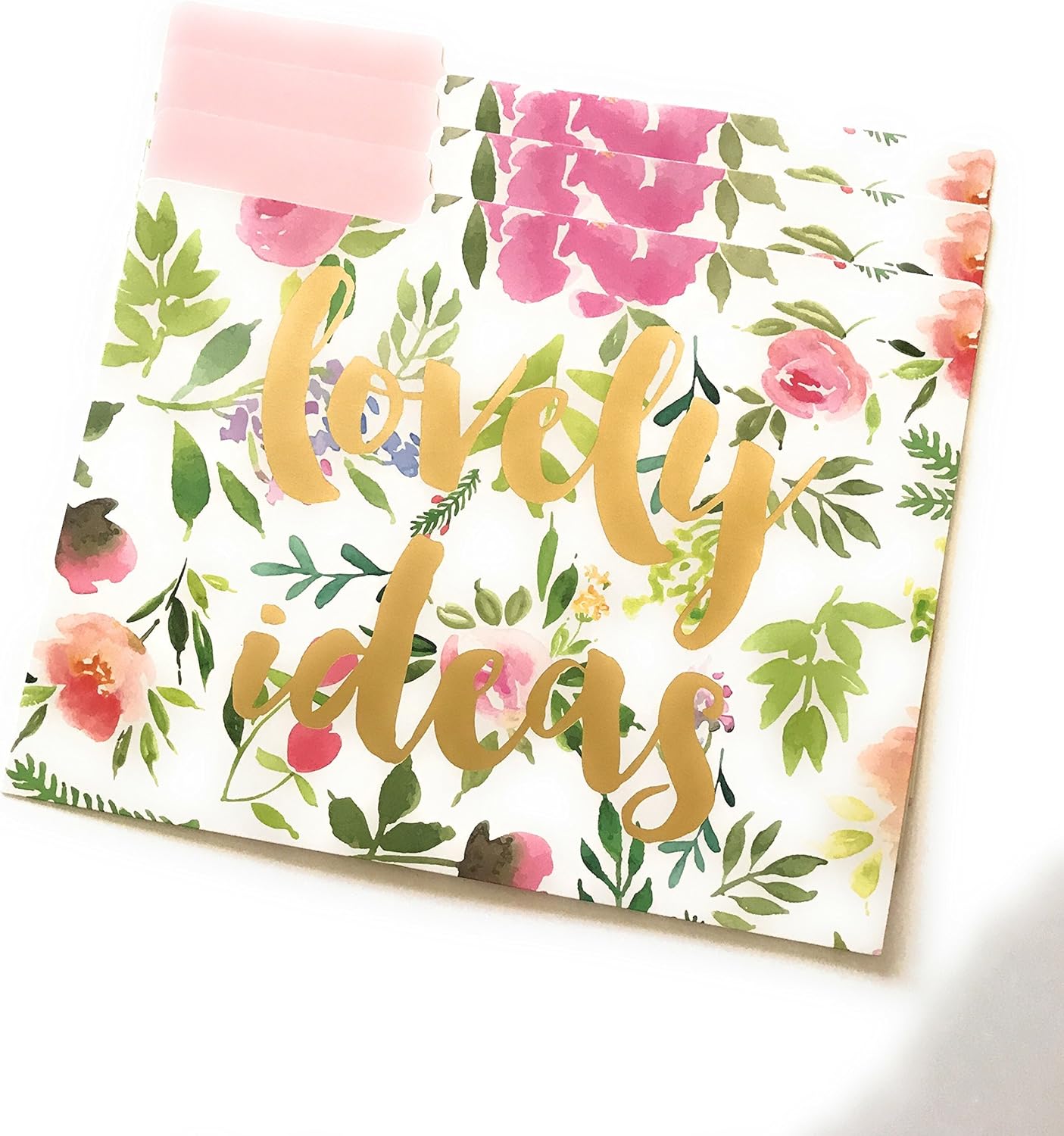 C R Gibson Decorative Garden Top Tab Letter Size File Folders, Pink, 9-ct