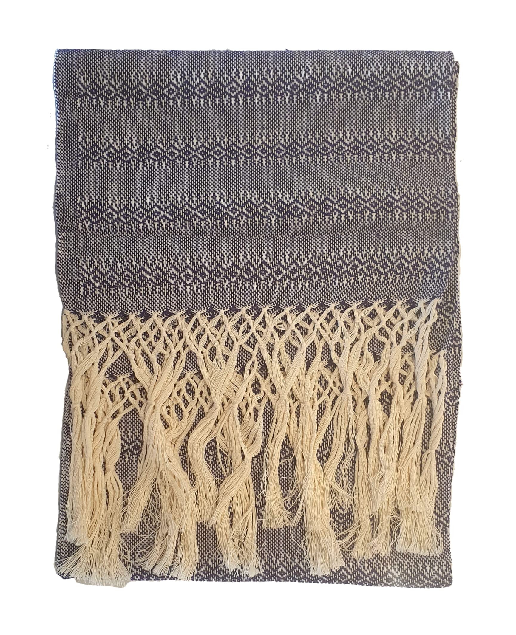 ALKIMIA INC Mexican Handmade Cotton Rebozo Shawl, Purple, Large