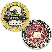 USMC Second Recruit Training Battalion Challenge Coin - 2nd BN Parris Island - Marine Corps Training Military Coins - Designed by Marines for Marines - Officially License