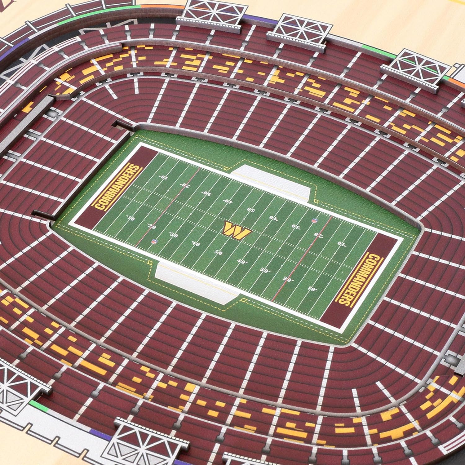YouTheFan NFL Washington Commanders 5-Layer StadiumViews 3D Wall Art