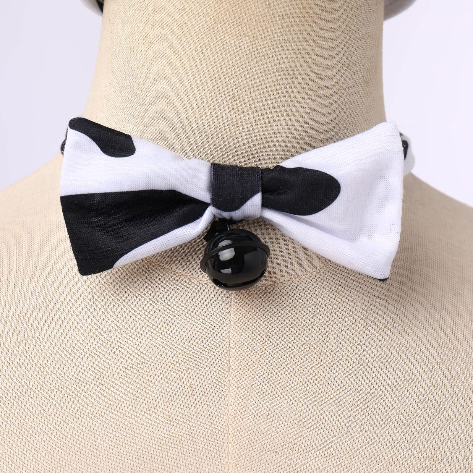 FYMNSI Women Sexy Milk Cow Lingerie Set Anime Maid Cosplay Costume Mini Bikini Bra Bodysuit with Bell Choker Stockings Outfit: One Size White Cow Micro Bikini