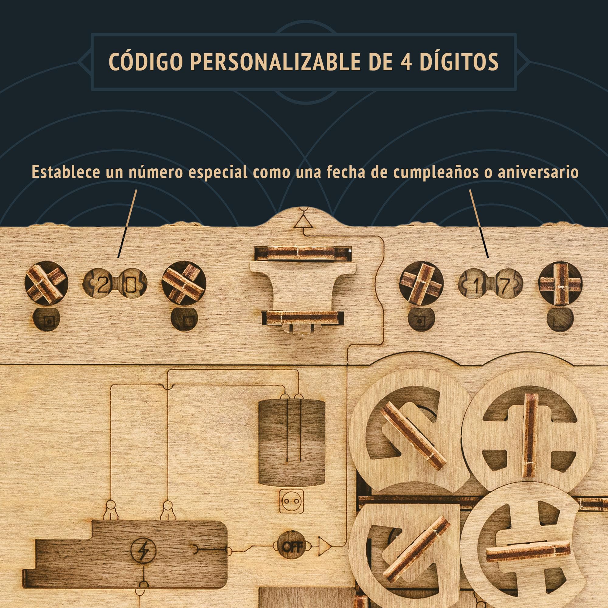 iDventure Clueframe – Marco de Fotos Secreto Caja rompecabeza – Juego de Escape Room – Caja Personalizada - Puzzle 3D de Madera - Regalos Originales