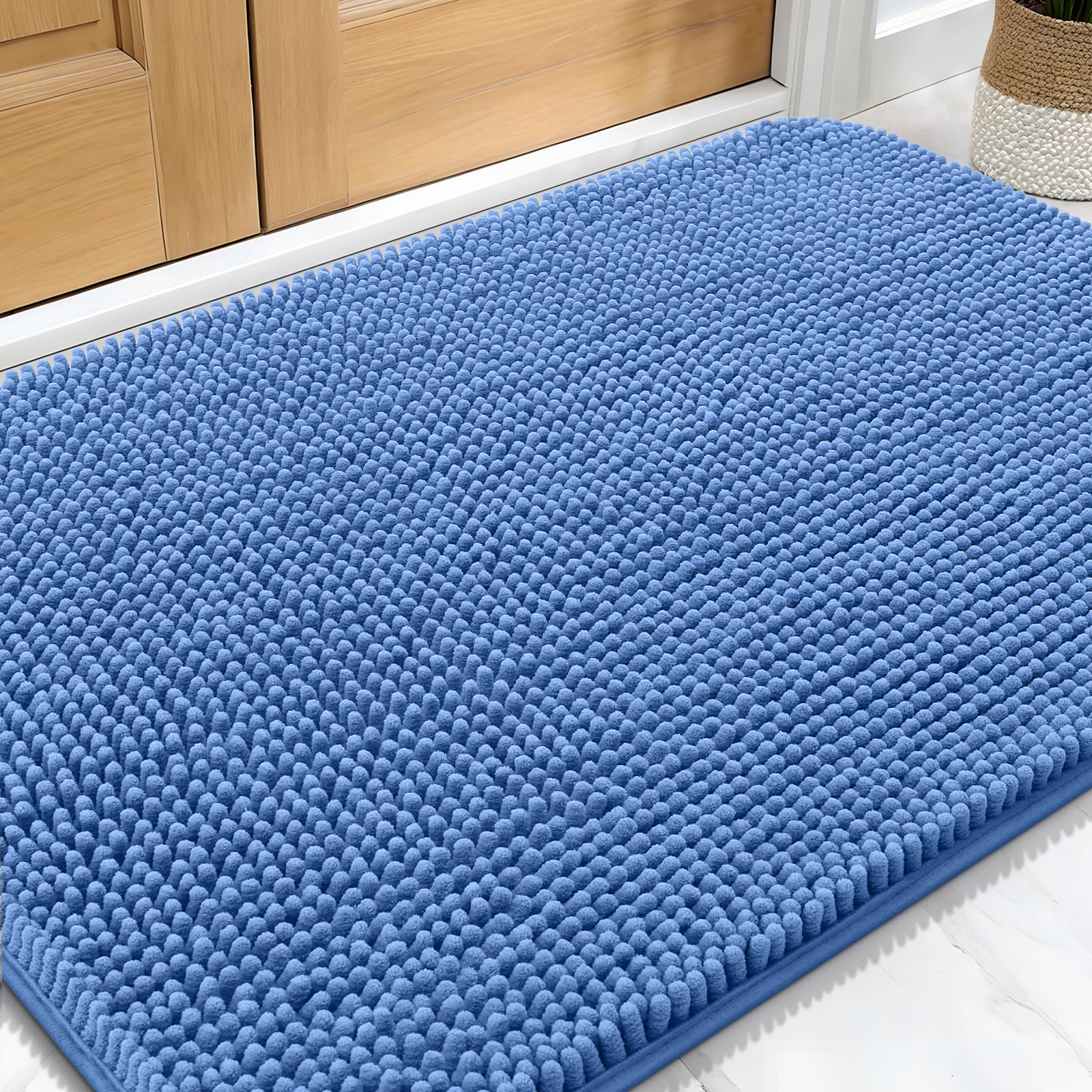 OLANLY Dog Door Mat for Muddy Paws 30x20, Super Absorbent Chenille Mud Mat