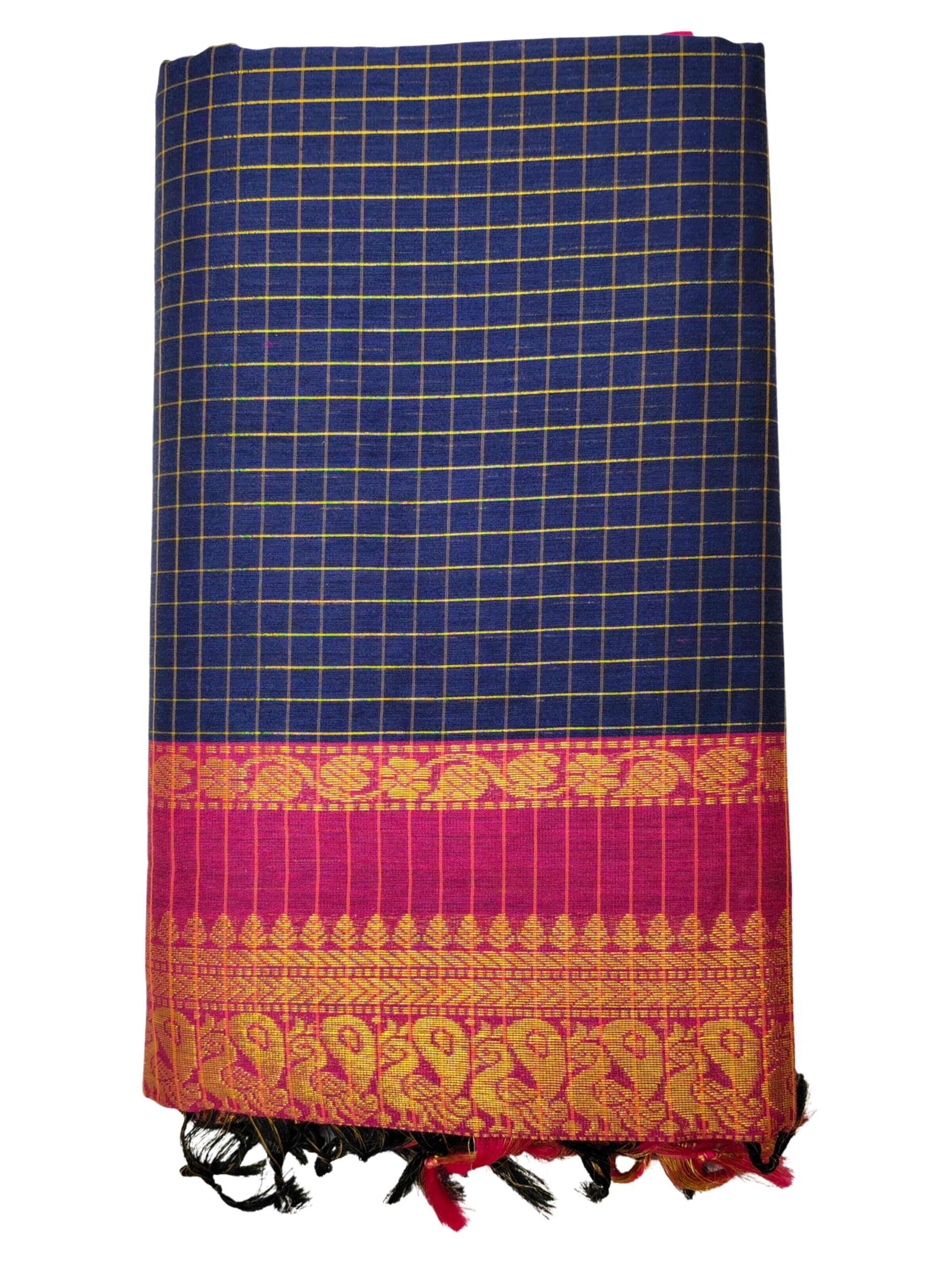 Pure Kalyani Cotton Saree | Zari Border & Blouse Piece – Lata Gadwal Design | Traditional Saree-image-34