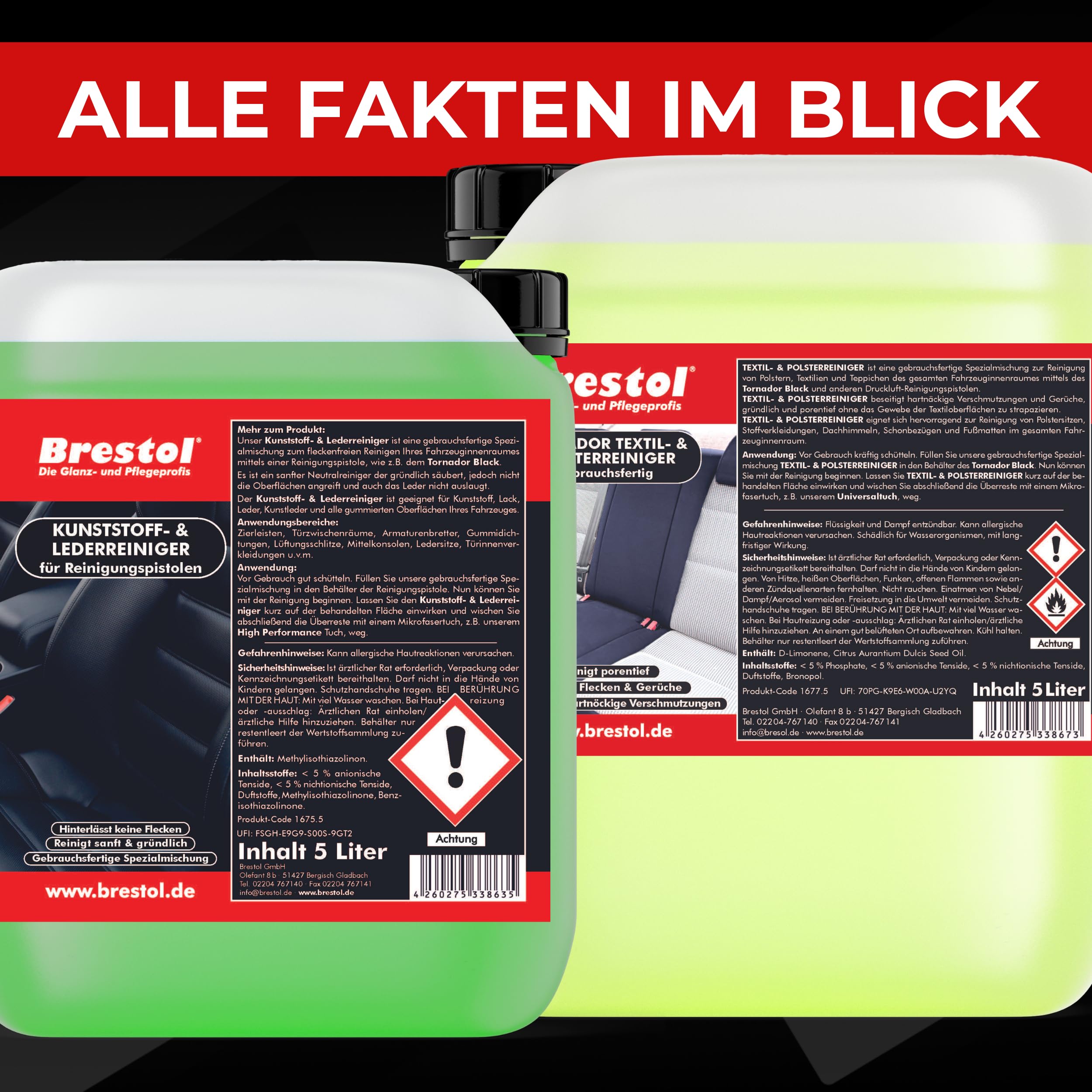 BRESTOL® TORNADOR Black Z-020RS Feder Impuls-Technik Druckluftpistole Reinigungspistole Polsterreiniger Lederreiniger Kunststoffreiniger Teppichreiniger Set + Rotador Adaptor Z300 Saugaufsatz