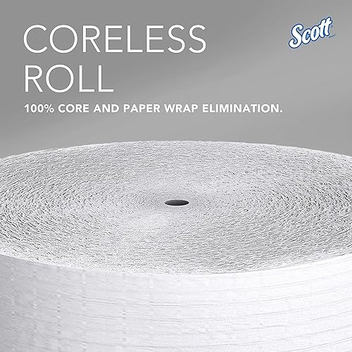 Miniatura 9 de Scott Professional Rollo de papel higiénico jumbo de alta capacidad sin núcleo (07005), blanco, (12 rollos a 2,300 pies cada uno, 27,600 pies/caja)