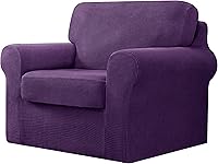 Vista 340 de CHUN YI - Funda elástica para sofá (7 piezas), funda para sofá de 3 plazas con tres respaldos y cojines separados con banda elástica, tela jacquard