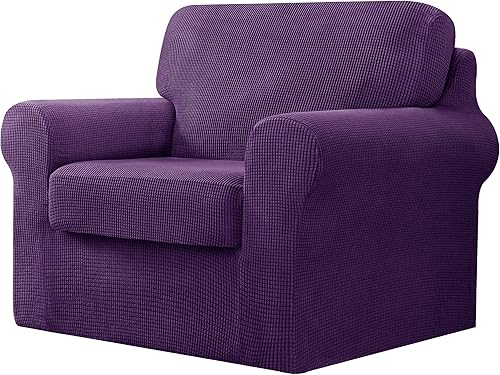 Miniatura 64 de CHUN YI Fundas de sofá de 7 piezas, fundas de sofá lavables, funda elástica para sofá de 3 cojines con respaldo y fundas de cojín separadas, Azul