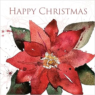 Christmas cards pack - Poinsettia, 10 cards and envelopes in this Christmas cards multipack. Printed and hand-packed in the UK, by Just Cards Direct