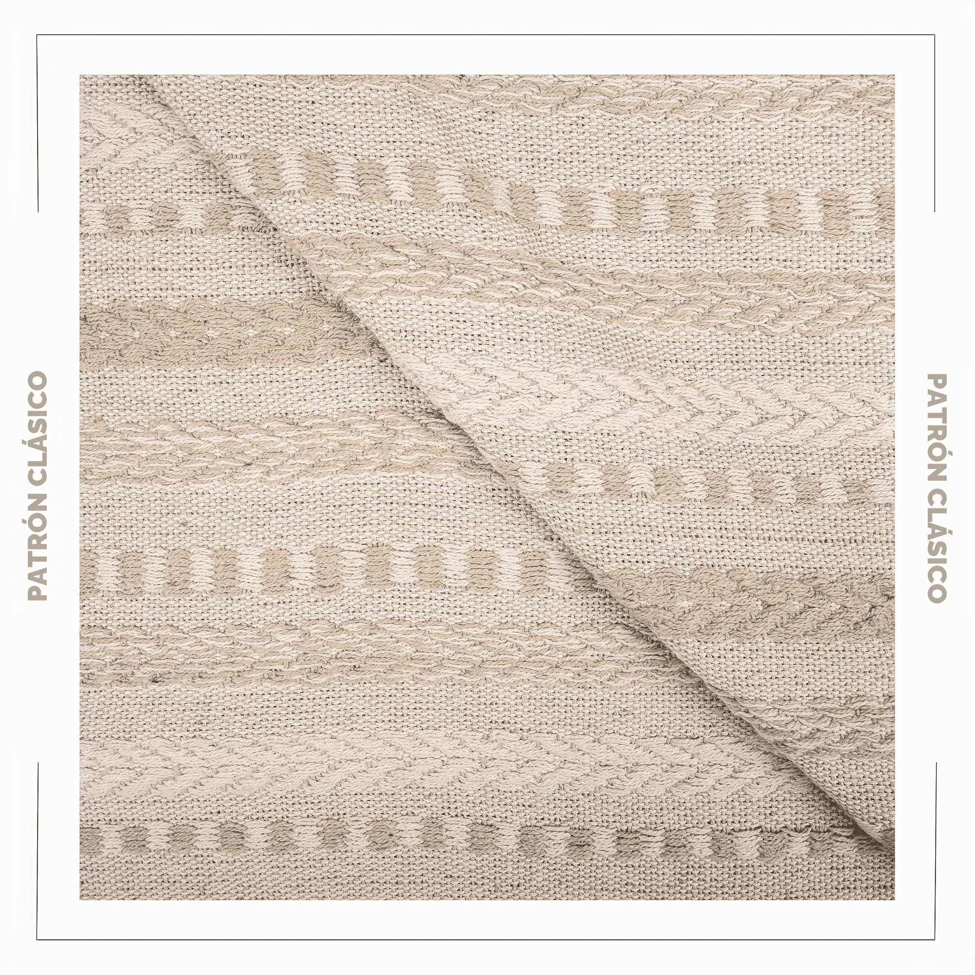 Mantera de lanzamiento de la casa de campo Decoración de la sala de estar Boho Algodón acogedoras acogedoras con flecos suaves y lujosos para sofá, silla y uso diario - 50 x 60 pulgadas