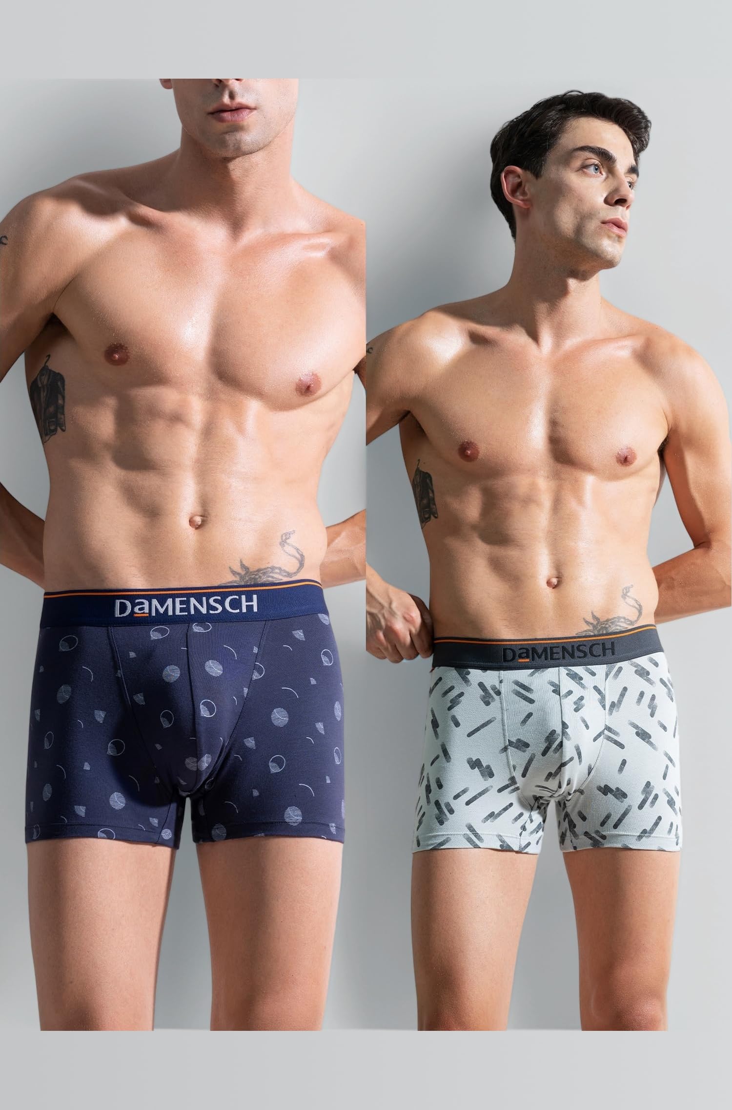 - Pack of 2 Regular Fit Printed Cotton Blend Anti-Bacterial Moisture Wicking Breathable Microfiber Waistband Stretchable Deo Cotton Trunk for Men