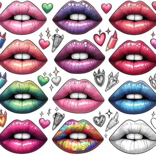 Lips Color By Number Art - Fashion Beauty Coloring Pages
