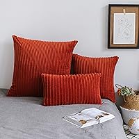 Vista 675 de UGASA - Juego de 2 fundas de almohada de terciopelo a rayas, funda decorativa para cojín con cremallera oculta para el hogar, sofá, dormitorio