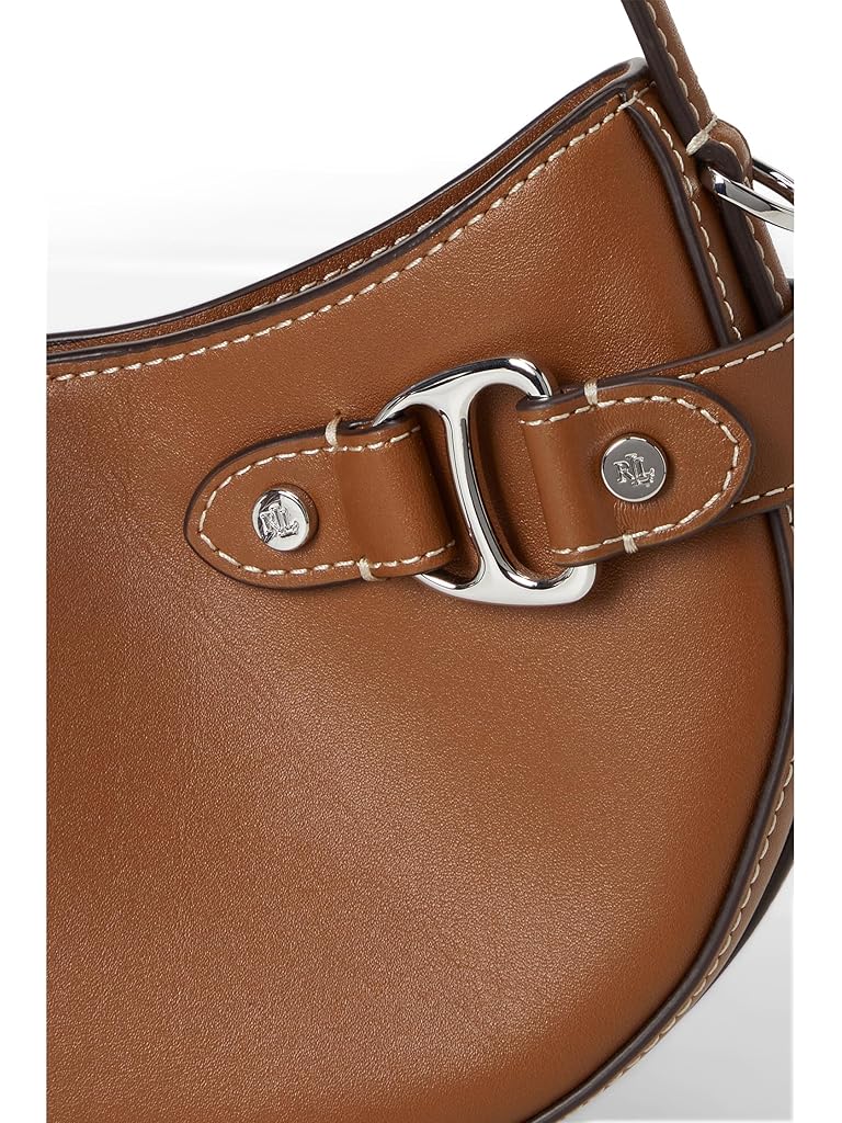 Tan Lauren Ralph Lauren Leather Small Tasha Crossbody Bag