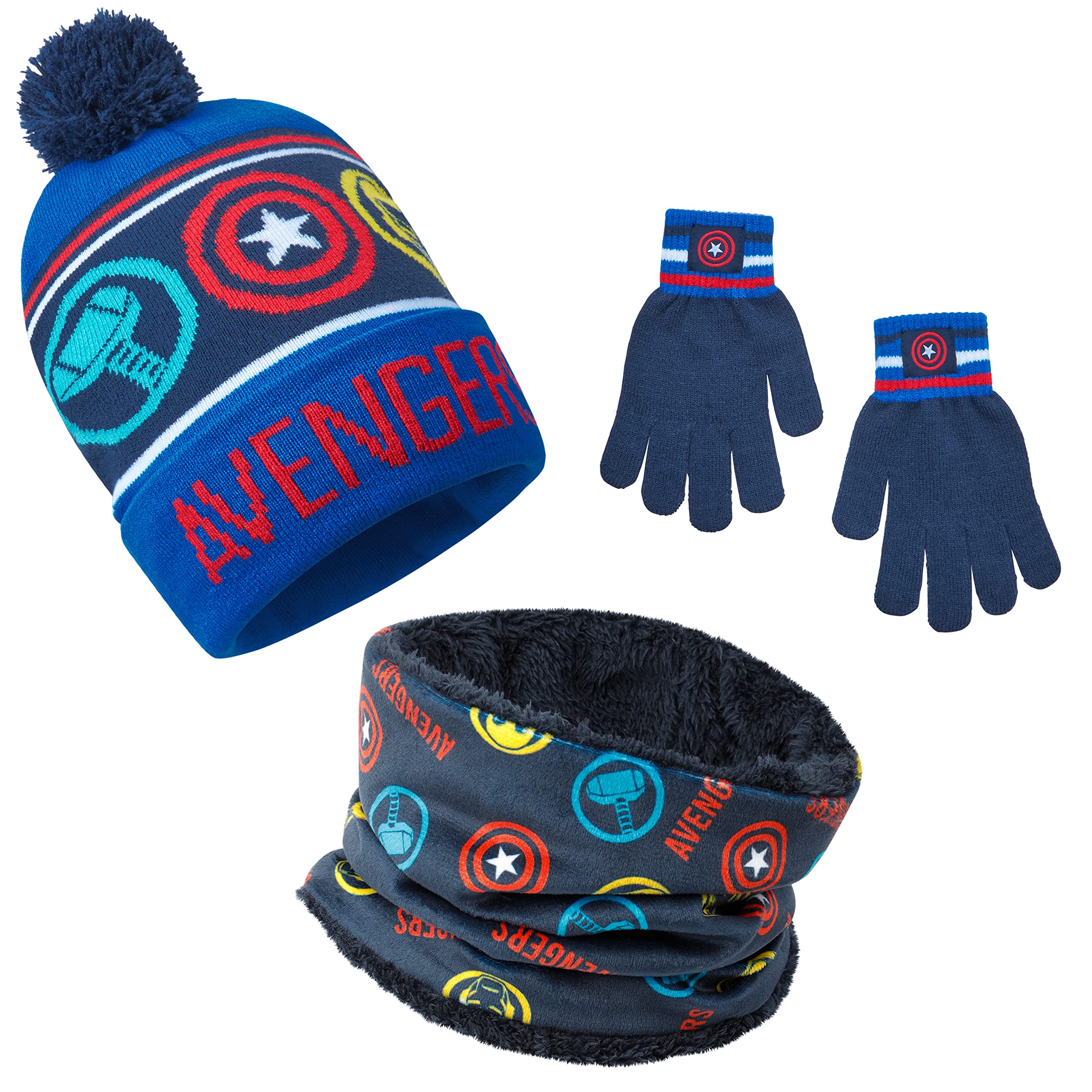 Marvel Set de bufanda, Gorro y Guantes para Niños Avengers Spiderman