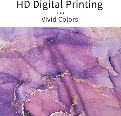 Miniatura 2 de Gibelle Cortina de ducha de tela larga de 72 x 78 pulgadas, cortinas de ducha moradas altas para baño, abstracto mármol dorado lavanda, moderno,