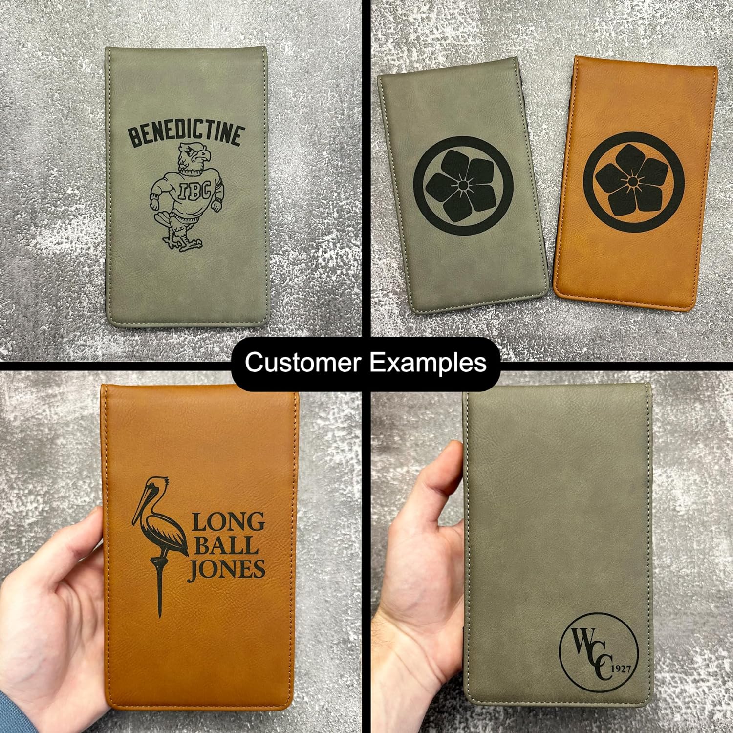 Custom Logo Golf Scorecard Holder & Yardage Book Cover – Engraved Tournament Prize, Corporate Branding Gift, Country Club Merchandise, High School & University Golf Team Orders