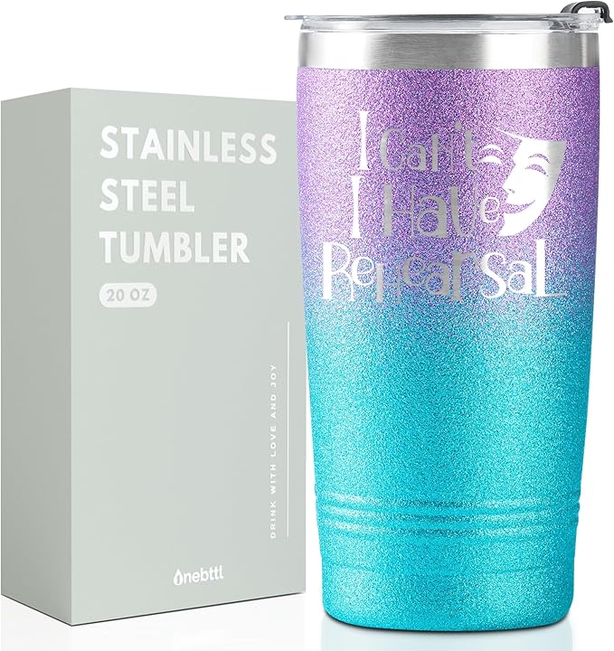 Onebttl Theater Gifts, Broadway Gifts for Musicians, Actors and Music Teacher on World Theatre Day, Birthday and Chistmas, 20 oz Insulated Stainless Steel Tumbler - Rehearsal