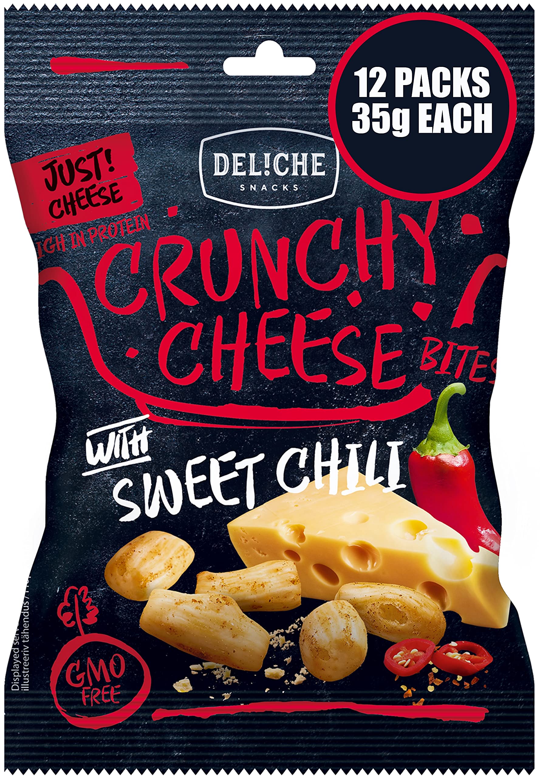 Buy Crunchy Natural Gouda Cheese Crackers 12 x 35g Bags, Sweet Chili