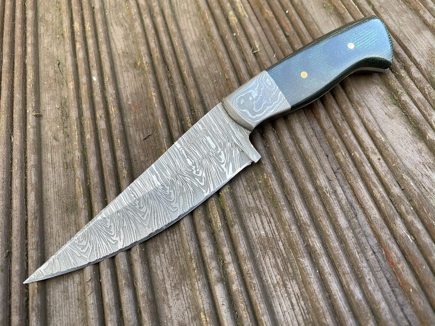 Perkin 7 Inches Damascus Steel Knife Hunting Knife With Sheath FD100