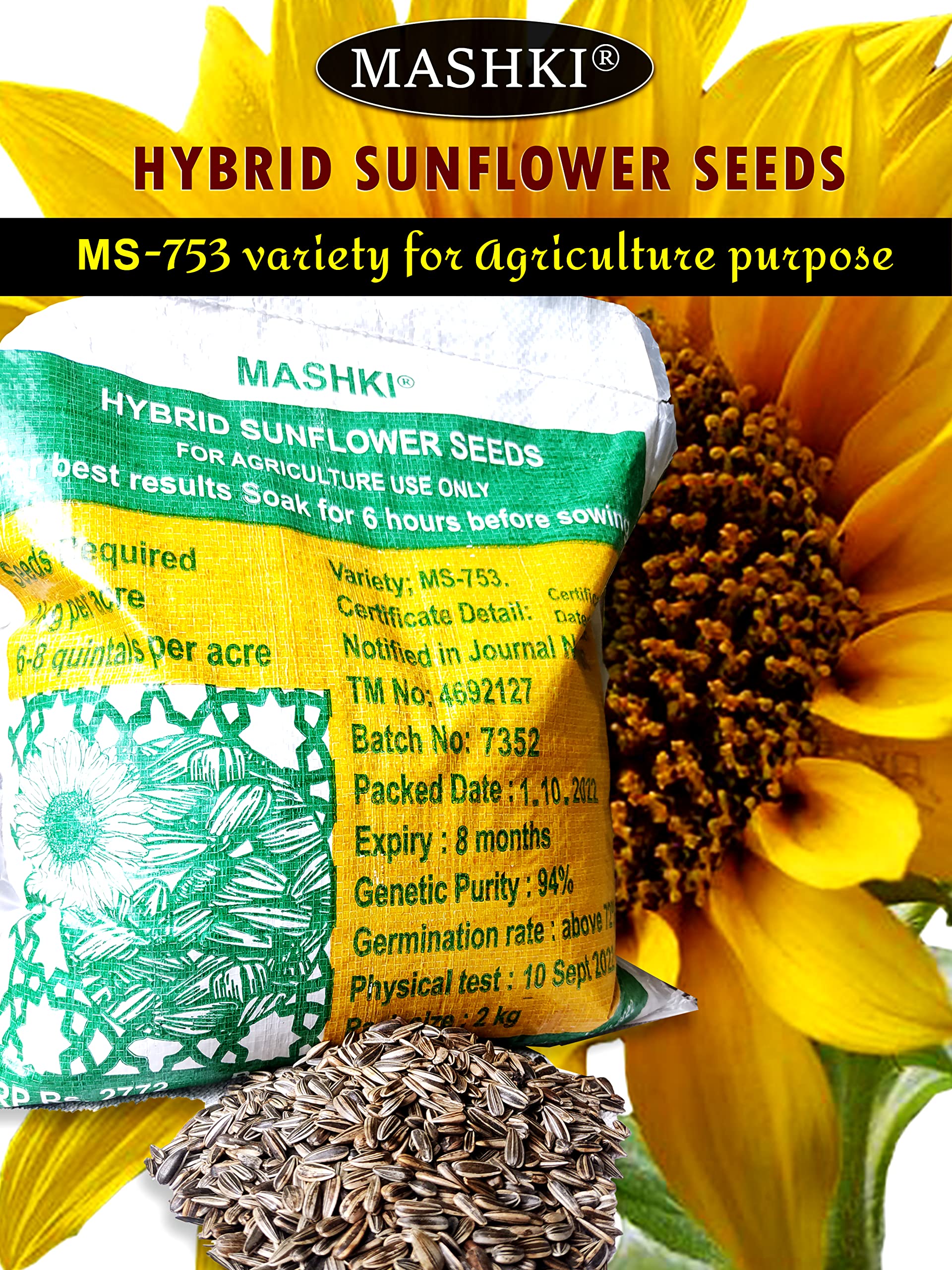Mashki Hybrid Natural Sunflower Seeds For Farming 2Kg, Suitable For Home Gardening And Farming Seed Surajmukhi Ke Beej (B09PGM8FJ5) Amazon Price History, Amazon Price Tracker
