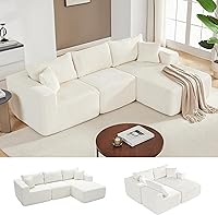 Vista 23 de Sofá modular de 108 pulgadas, sofá modular de nube con asiento profundo, moderno sofá modular en forma de L con diván, sofás tapizados sin hueso