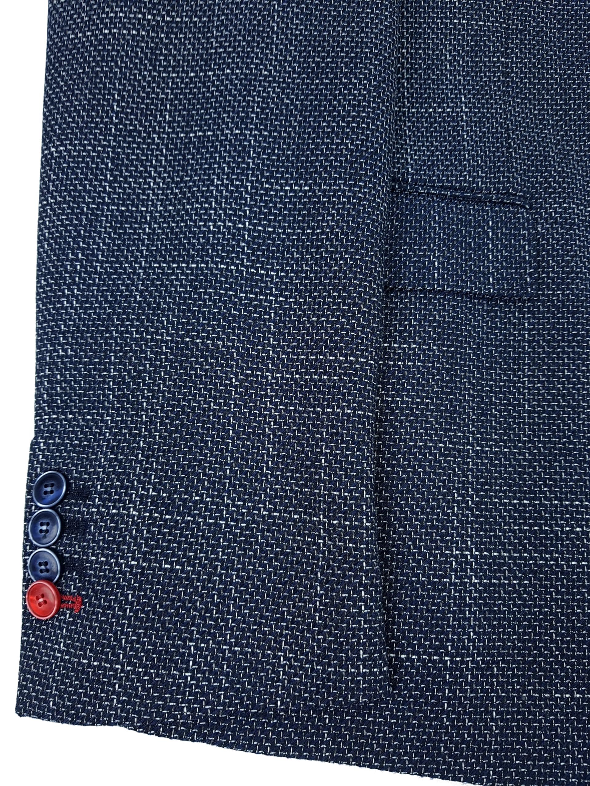 Giacca Uomo Elegante Abito Cotone Elasticizzata Slim Fit Sportiva Micro Fantasia