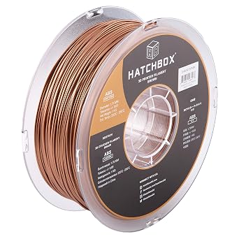 HATCHBOX Paint-Free ABS 3D Printer Filament, Dimensional Accuracy +/- 0.03 mm, 1 kg Spool, 1.75 mm, Brown