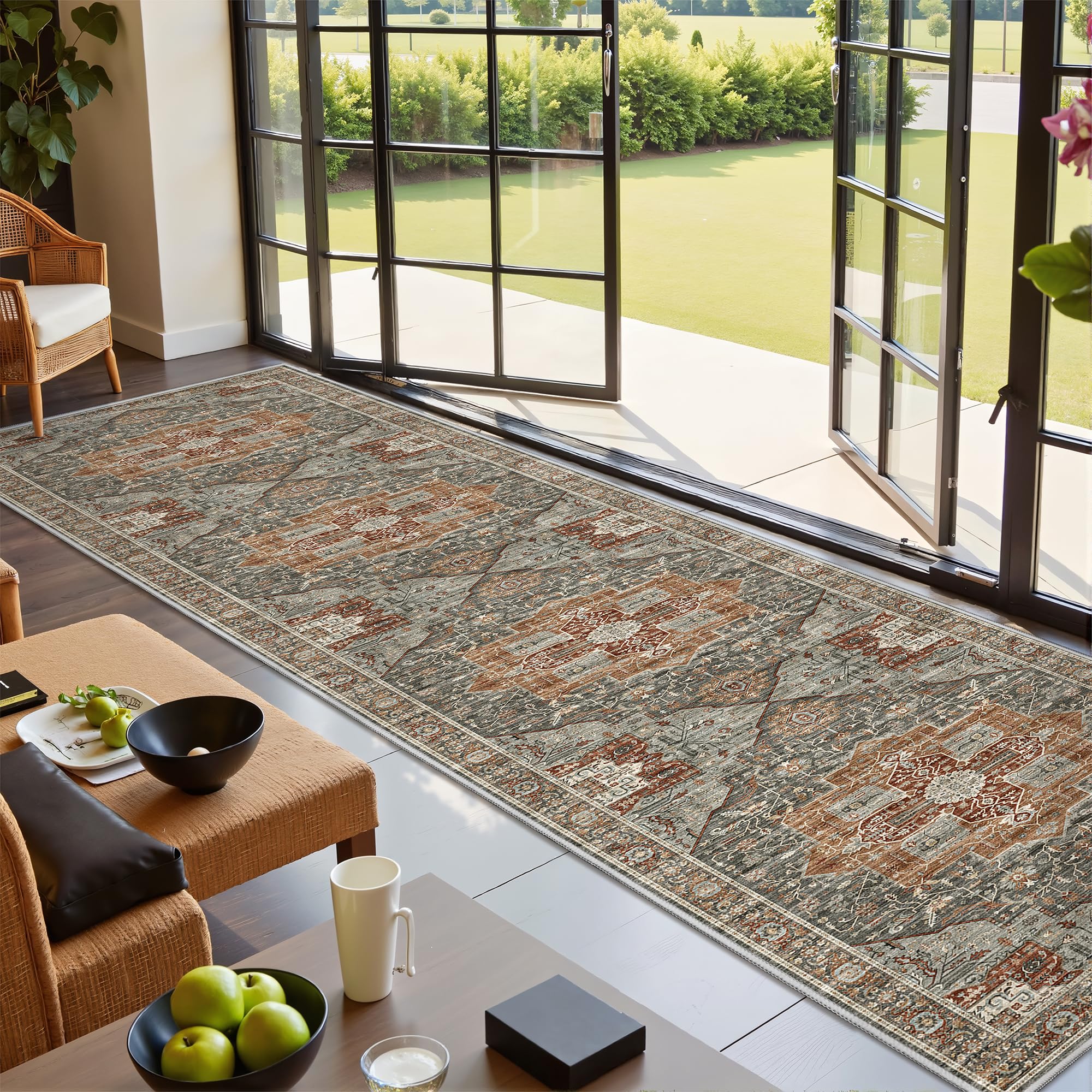 Restydon Kitchen Runner Rug Non Slip Washable 2.5x10, Soft Ultra-Thin Entryway Rug Runners for Hallways, Carpet Runner for Living Room,Kitchen,