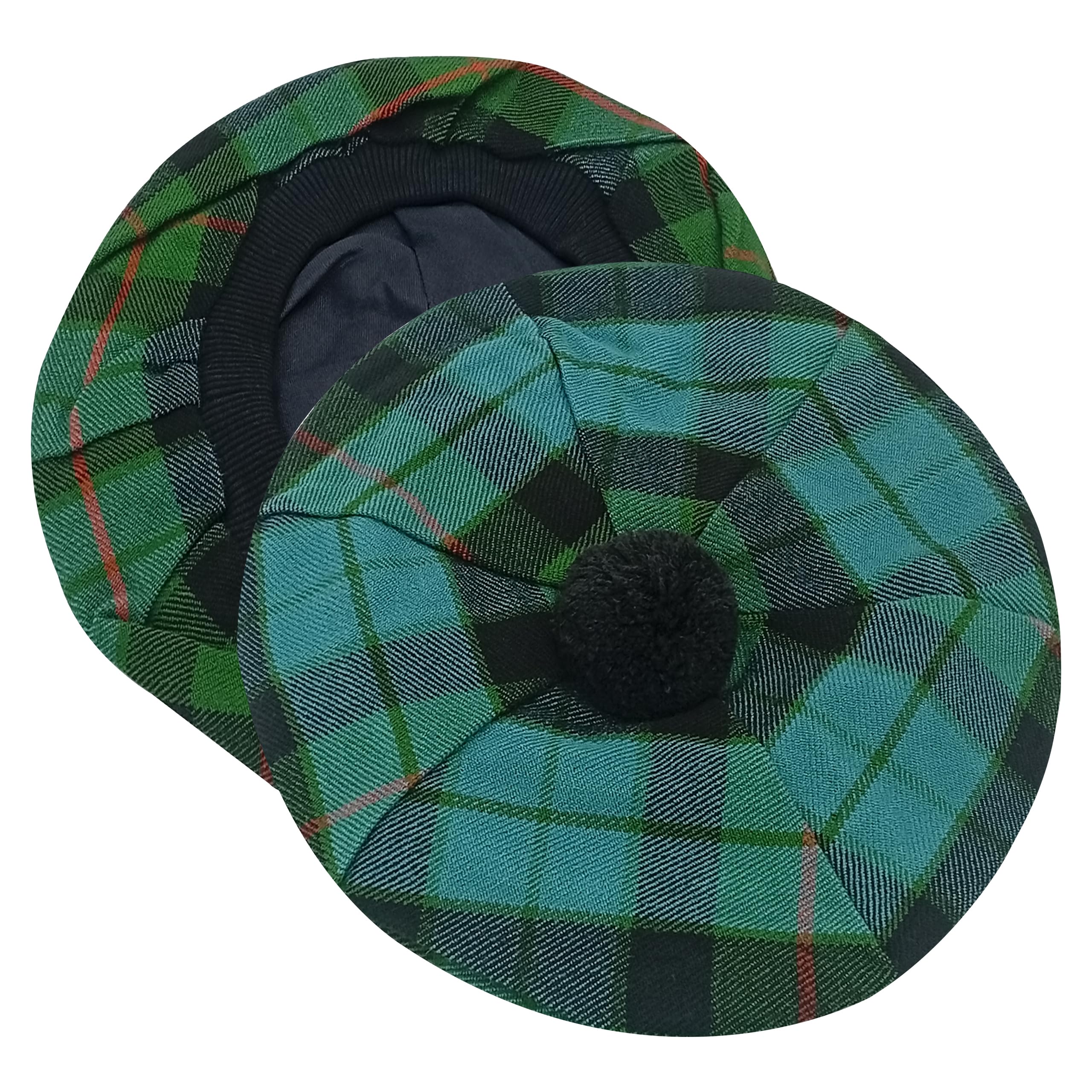 Dss Kilts Men's Gunn Ancient Tartan Scottish Tam O' Shanter Acrylic Tartan Wool Tammy Hat-Kilt Accessory For One Size