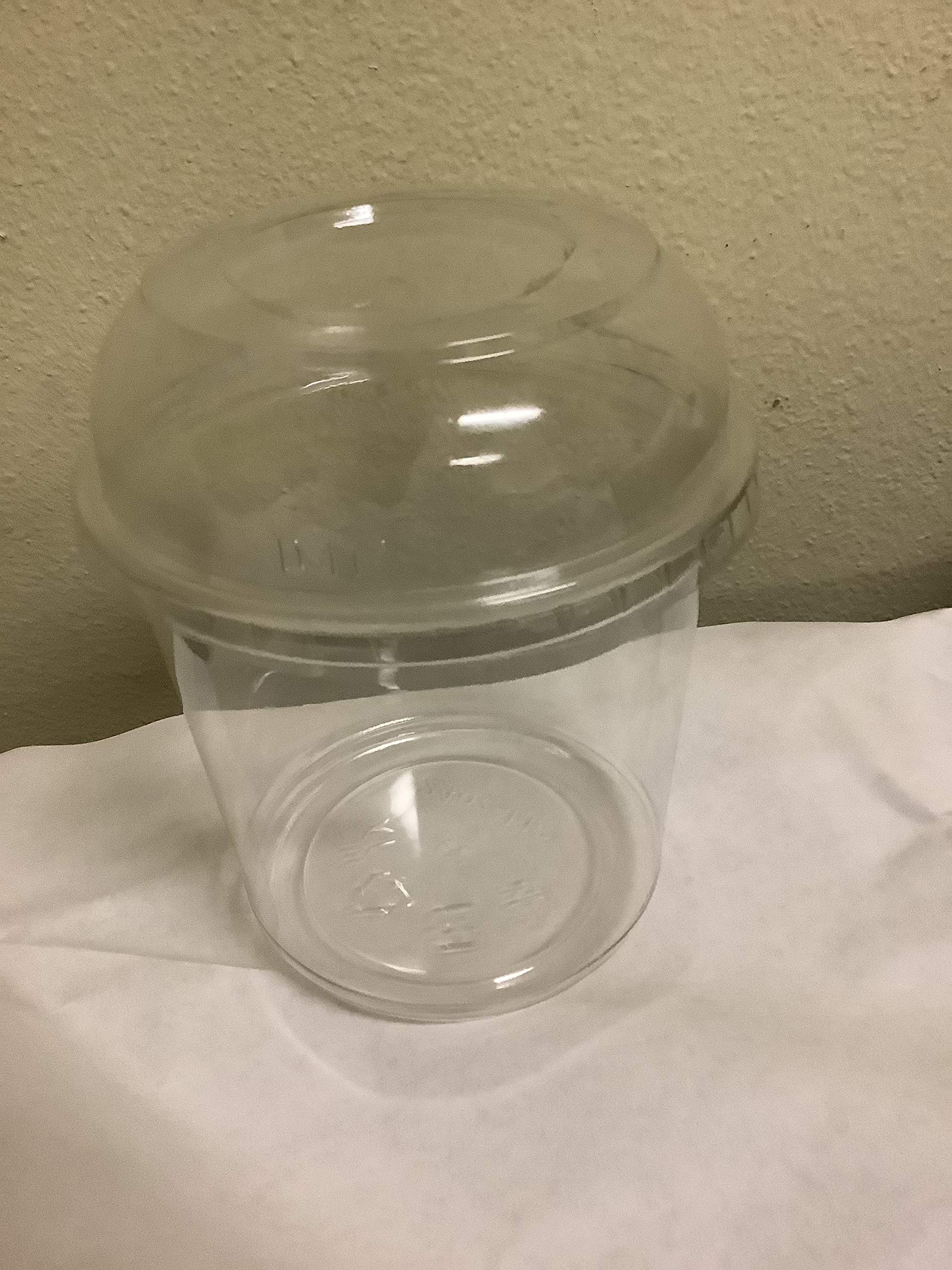 32oz Clear PET Round Deli Container with dome lids | 360-Degree Seal, Leak-Resistant | Recyclable,BPA Free | Case Count 200 (32oz deli container/dome lids)