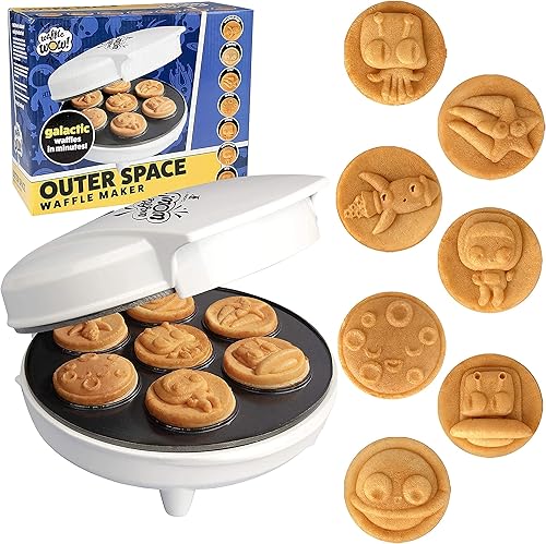 Miniatura 4 de Waffle Wow! Paquete para hacer gofres: mini emojis, héroes del espacio exterior y mazmorras, planchas antiadherentes para gofres, hacer gofres o