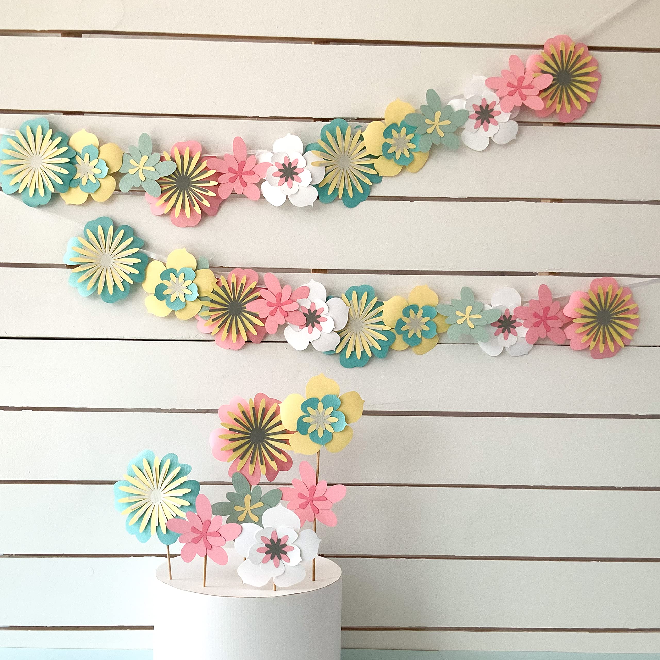 Pinfliers Pastel Flower Decoration/Birthday Celebration,Puja,Festival Home Decor Items/Baby Shower,Anniversary,Pongal,Lohri,Makar Sankranti/36 Paper Flowers/Pastel/Aesthetic Pinterest Backdrop/120'