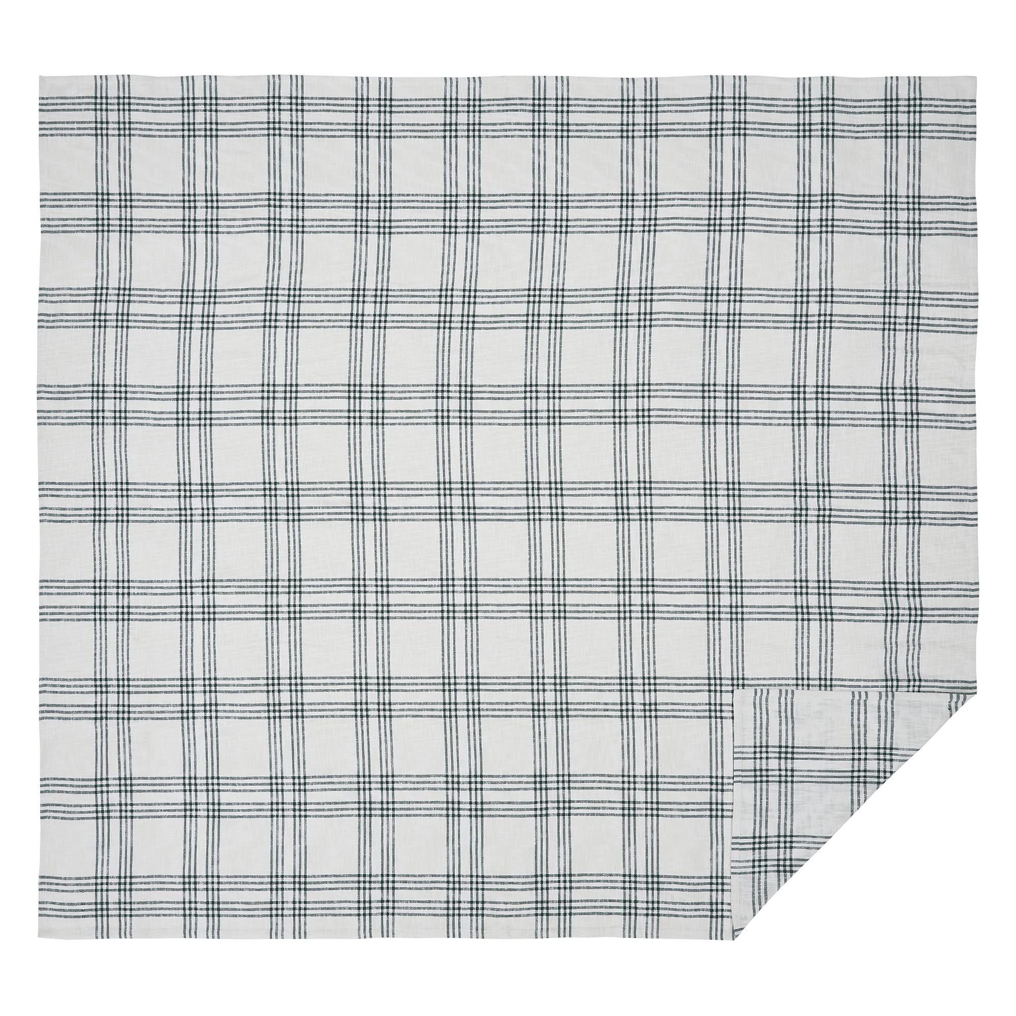 VHC Brands Woven Plaid Modern Farmhouse Coverlet, Pine Green, King 97x111