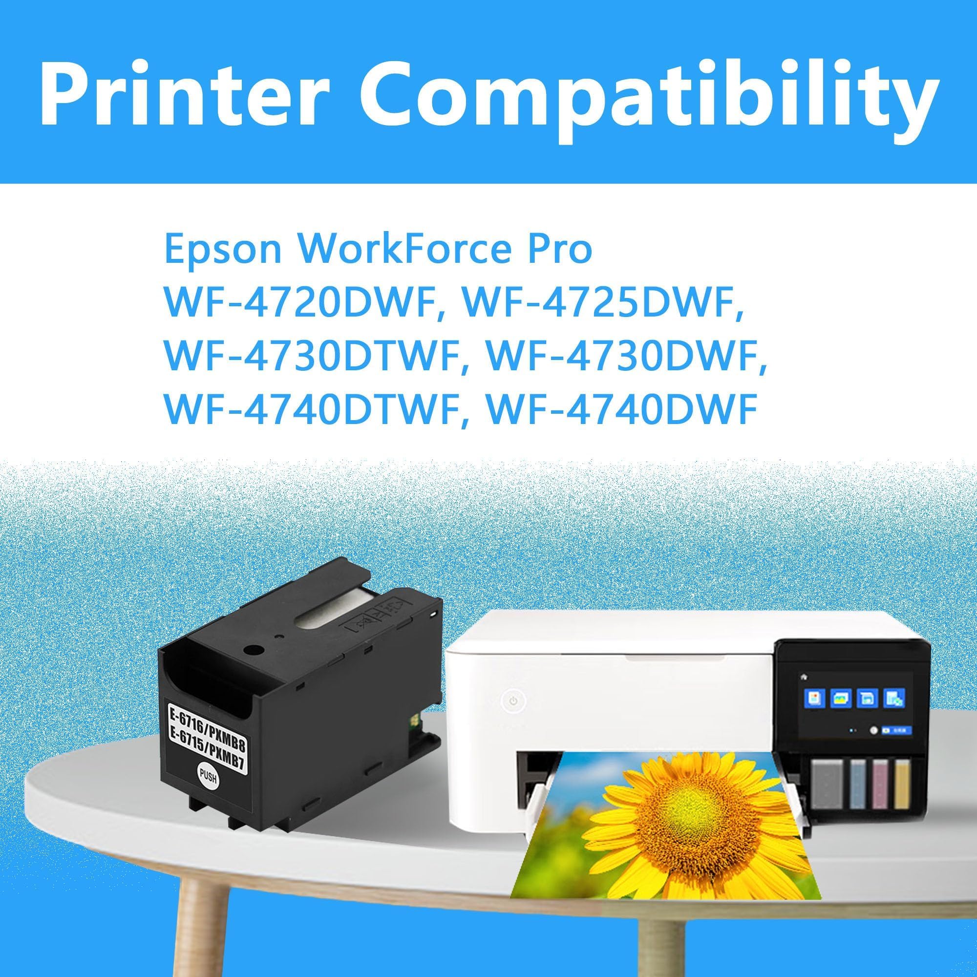 2X T6715 T6716 Ink Maintenance Box Replacement For Workforce WF-4730 WF-4740 WF-4734