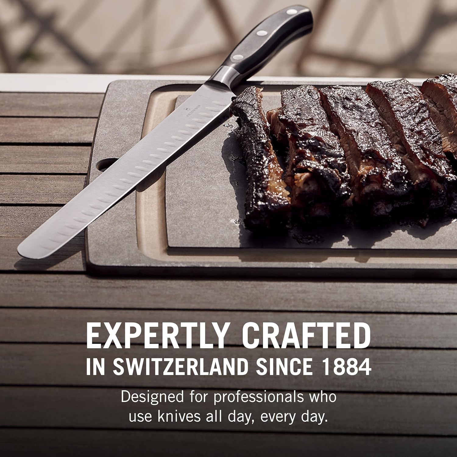 Victorinox Grand Maitre Slicing Knife - Meat Slicing Knife with Full-Tang Blade - Ergonomic Kitchen Utensil - Premium Kitchen Essentials - 10.25"