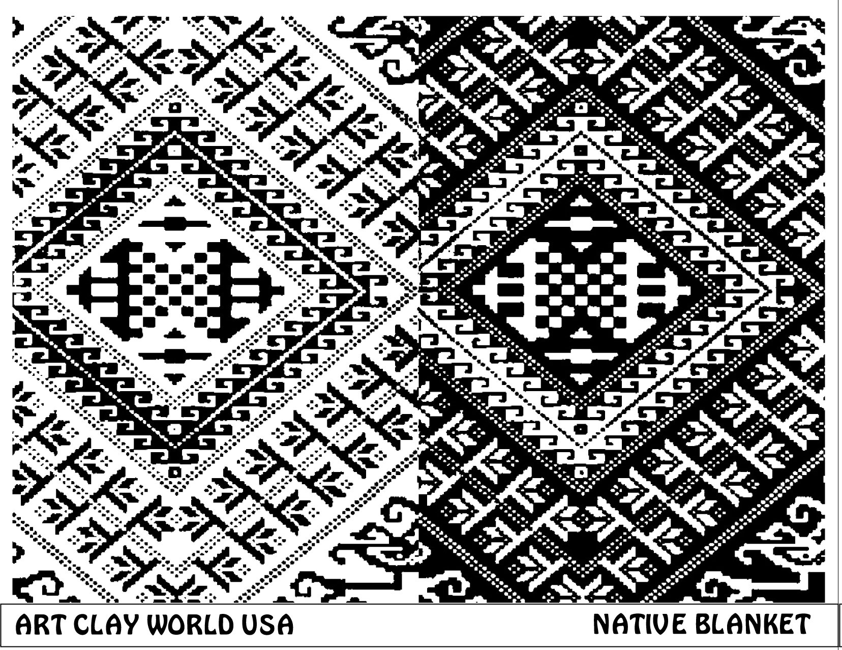 Art Clay World USA Low Relief Texture Plate Native Blanket Design - 1 Pc.