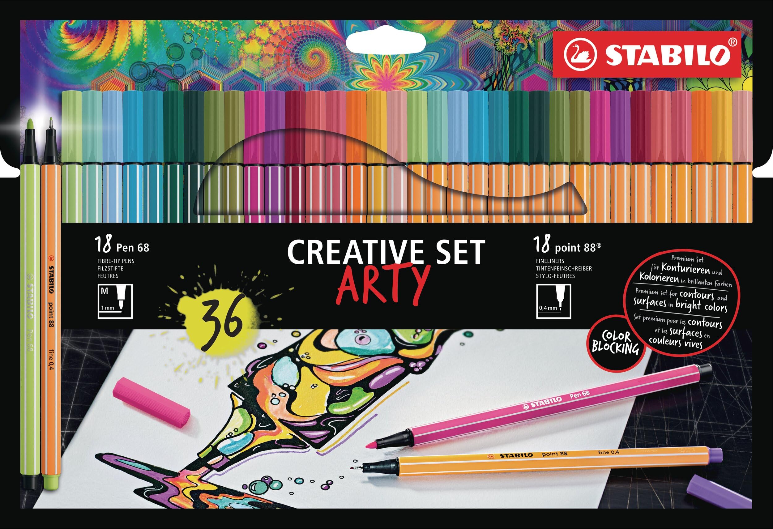 STABILO ARTY Creative Set – 36er Pack: Premium-Filzstifte & Fineliner