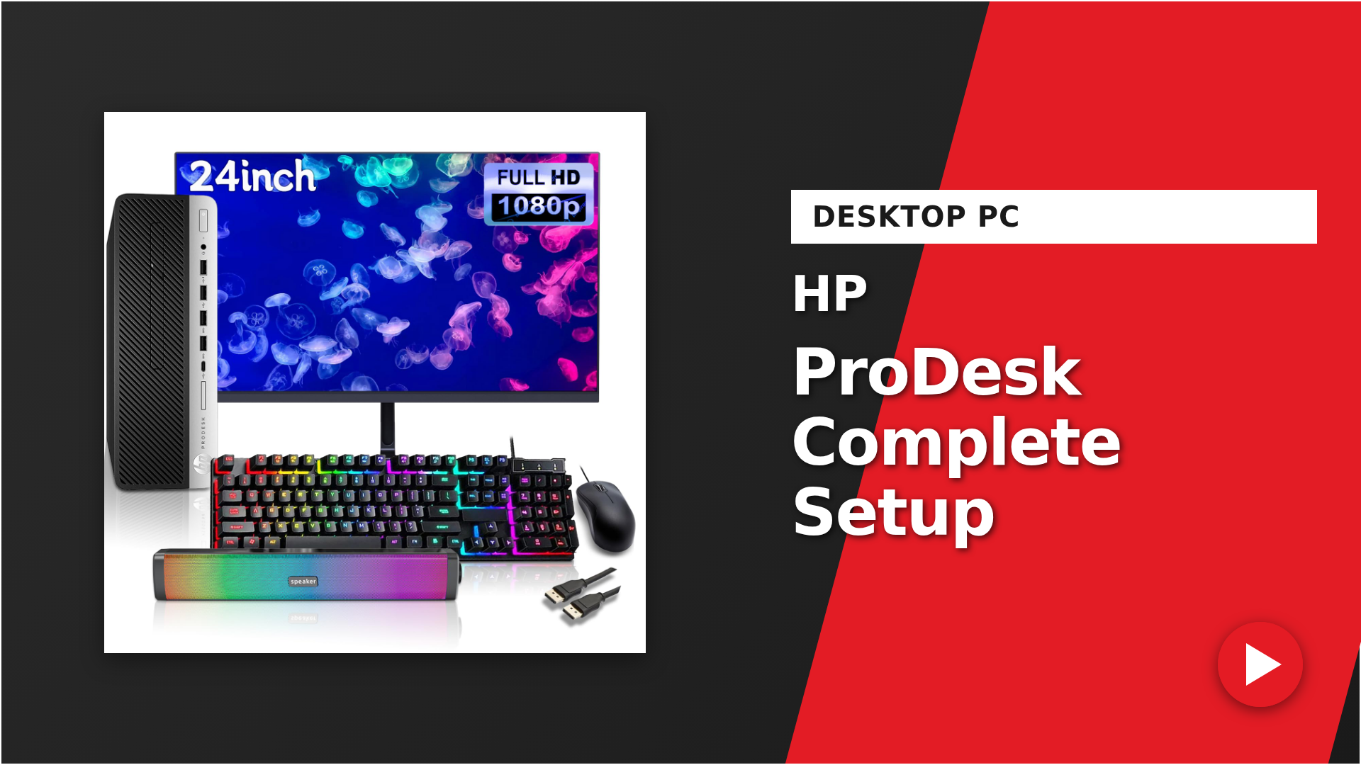 Watch HP ProDesk 600 G4 SFF Desktop PC with Monitor and Speakers