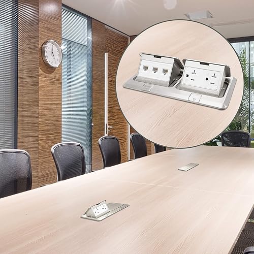 Miniatura 6 de ENERLITES 662301-S-D Kit eléctrico de caja de suelo de 2 bandas 20 A receptáculo dúplex resistente a manipulaciones  a la intemperie puertos de