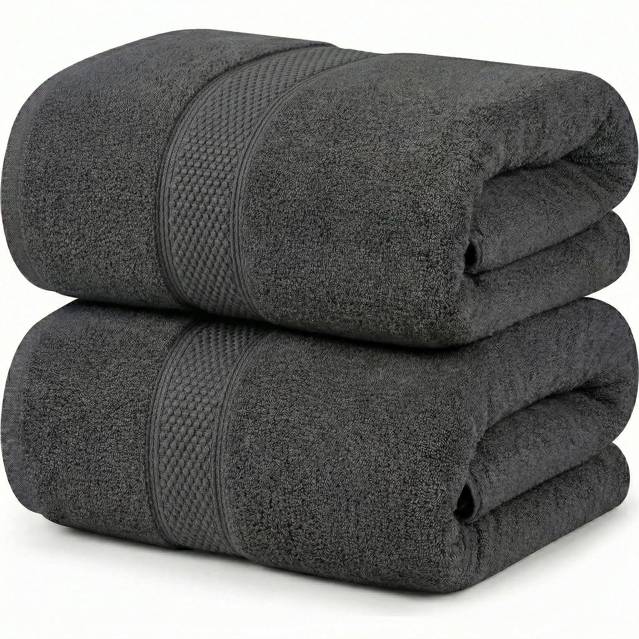 Serviettes de bain super douces en pur coton gris anthracite lot de 2 draps de douche