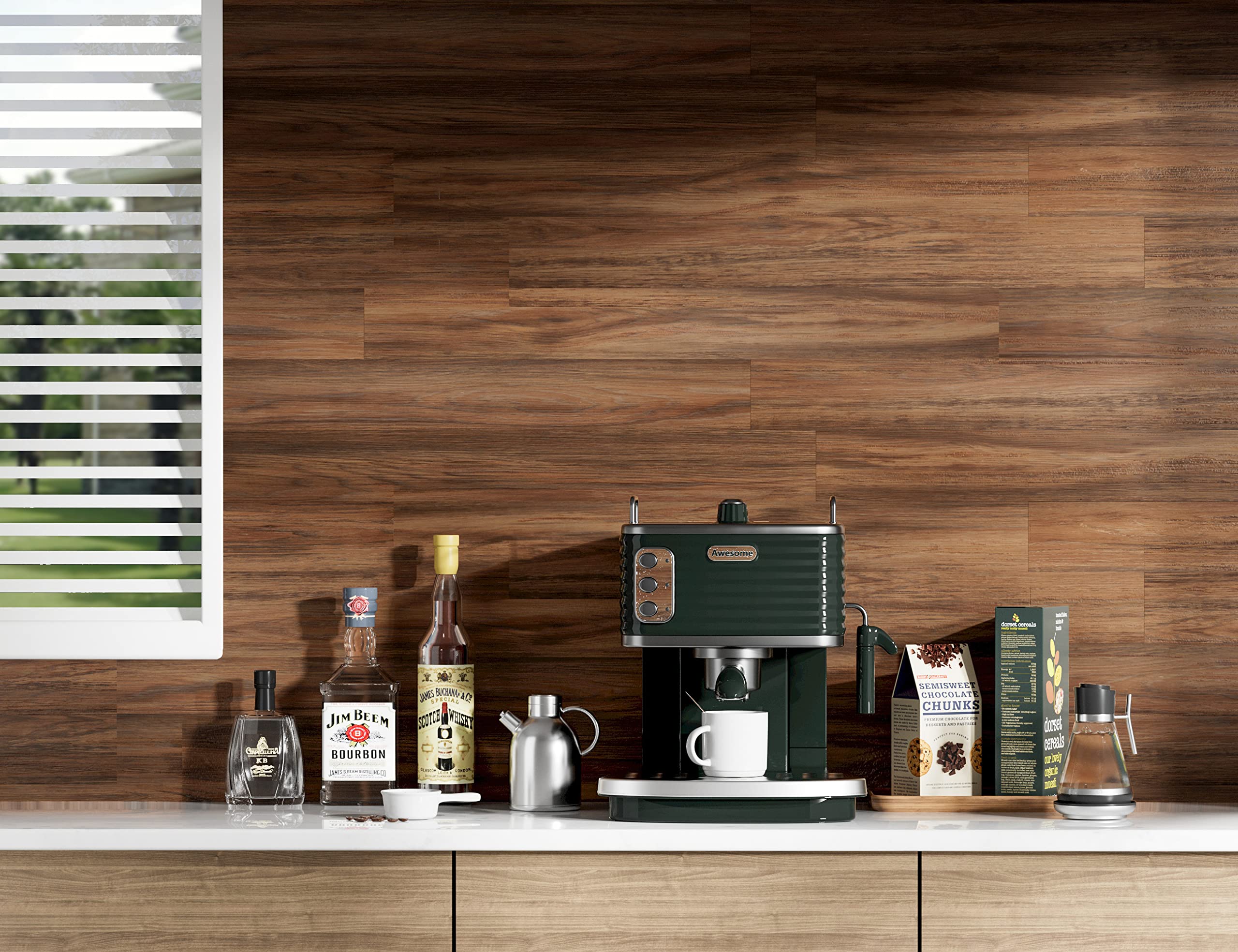 SINGULARWOOD Vinyl Wall Planks,Self-Adhesive Vinyl Panels for Walls,Peel and Stick Easy Installation (12 pcs/18 Sq Ft/Box),Jarrah-Brown