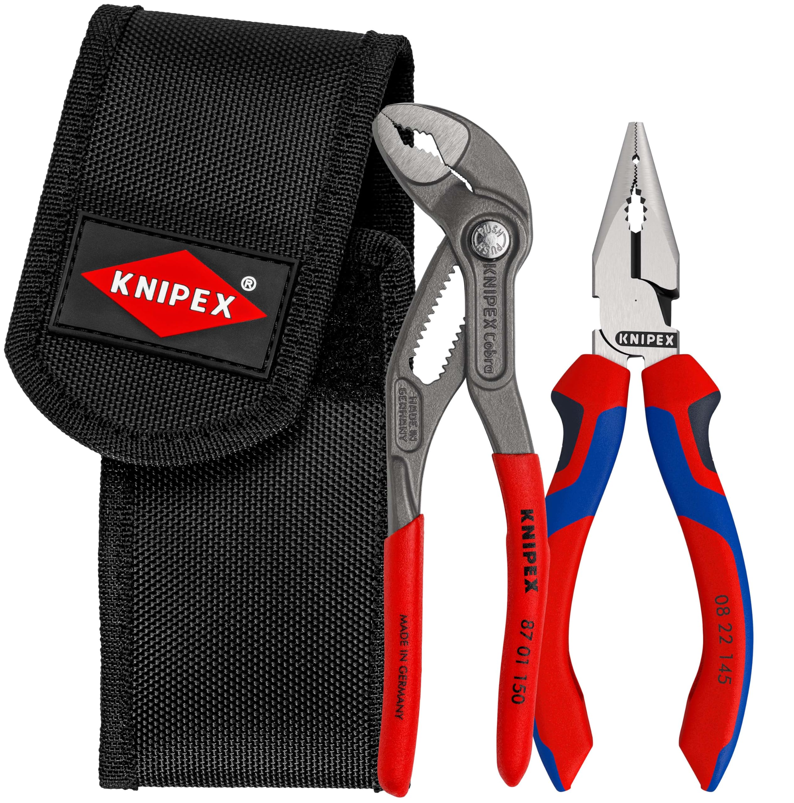KNIPEX Juego de alicates mini en portaherramientas para el cinturón 1 x 08 22 145, 1 x 87 01 150 160 mm, 00 20 72 V06